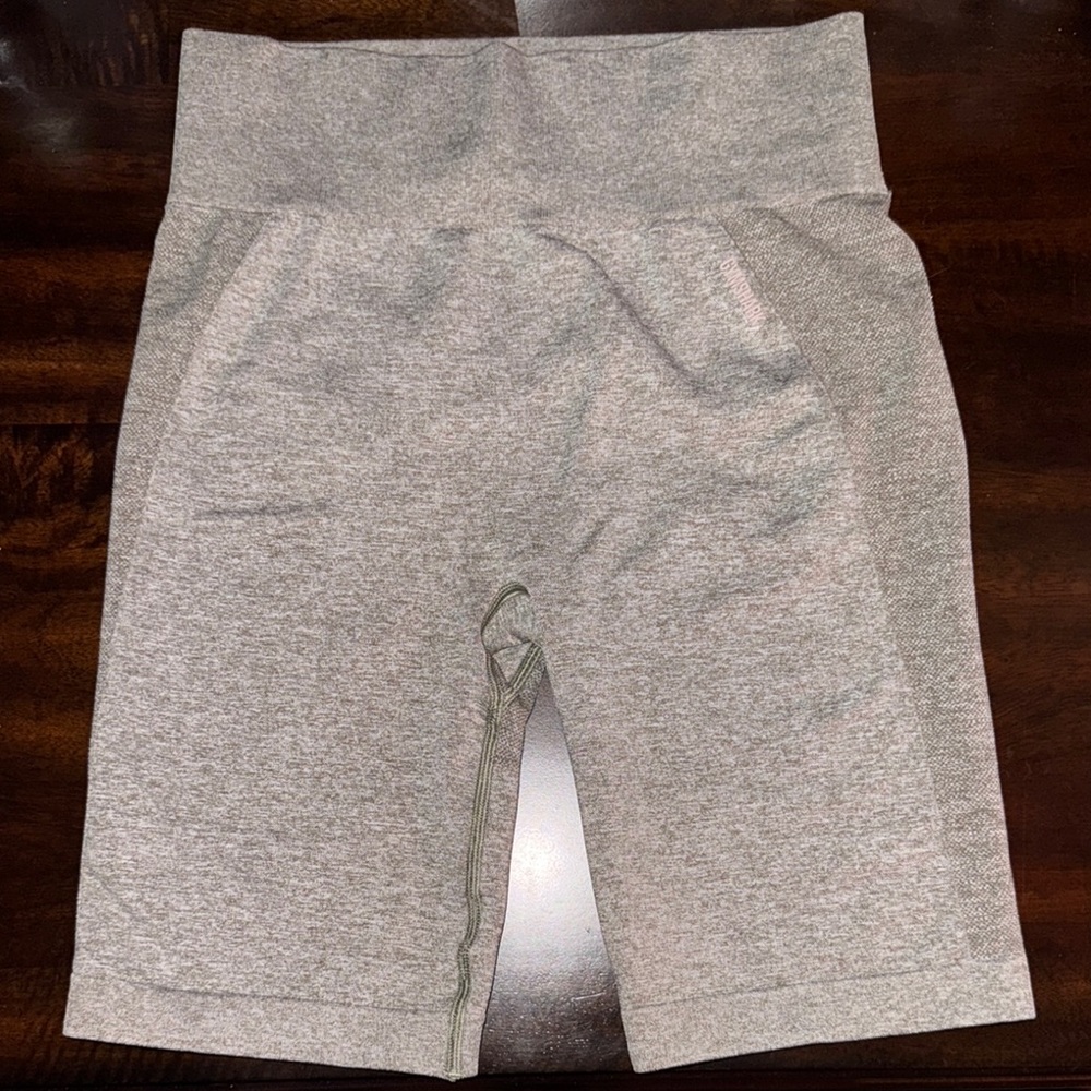 Gymshark Gray Bike Shorts Form-Fitting Elastic Waistband